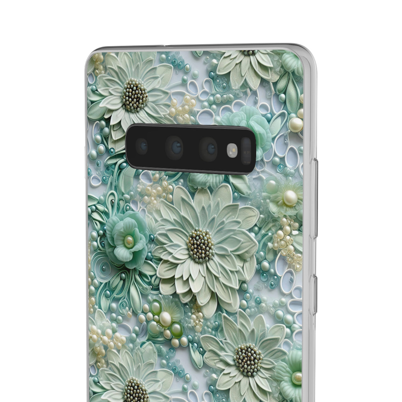 Teal Petals - Flexi Cases for Samsung Galaxy S10, Samsung Galaxy S10E, & Samsung Galaxy S10 Plus