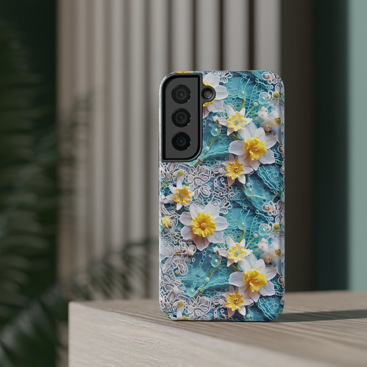 Daffodil for March Birthday - Impact-Resistant Case for Samsung Galaxy S22, Samsung Galaxy S22 Plus, and Samsung Galaxy S22 Ultra. Supports Wireless Charging.