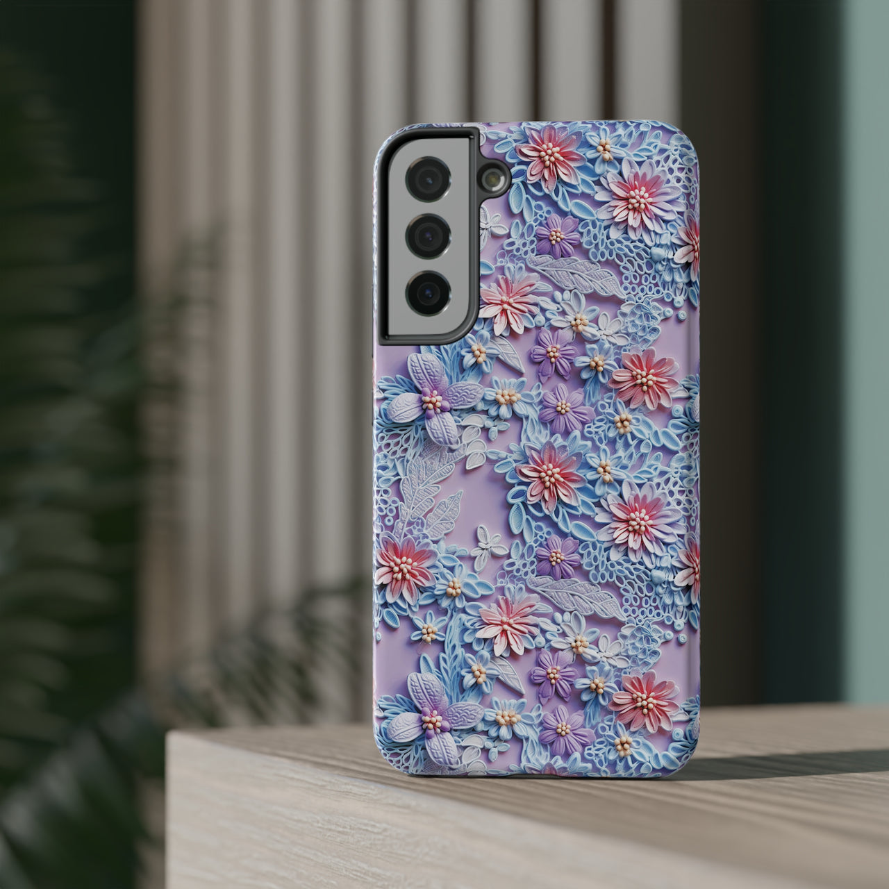 Cotton Candy Meadow - Impact-Resistant Case for Samsung Galaxy S22, Samsung Galaxy S22 Plus, and Samsung Galaxy S22 Ultra. Supports Wireless Charging.