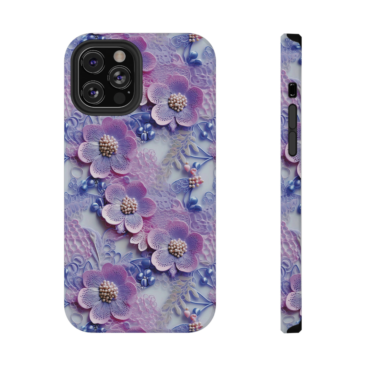 Pink and Purple Harmony - Impact-Resistant Case for iPhone 12, iPhone 12 Mini, iPhone 12 Pro, and iPhone 12 Pro Max. Supports Wireless Charging.