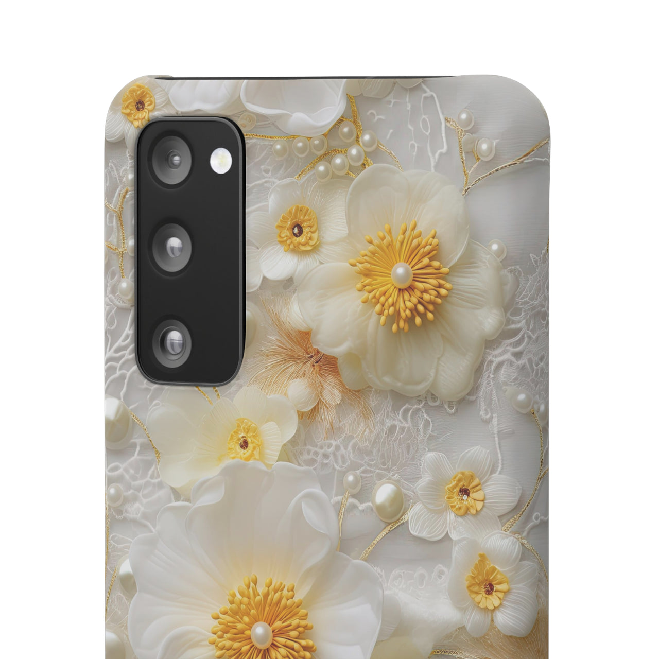 Yellow and White Floral - Snap Case for Samsung Galaxy S20, Samsung Galaxy S20+, Samsung Galaxy S20 Ultra, & Samsung Galaxy S20 FE