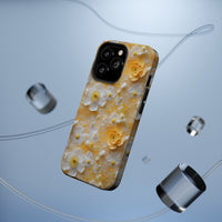 Thumbnail for Yellow Floral MagSafe Tough Cases for iPhone 13, iPhone 13 Mini, iPhone 13 Pro, and iPhone 13 Pro Max.