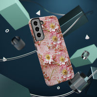 Thumbnail for Gold-Kissed Flowers on Pink Lace - Impact-Resistant Case for Samsung Galaxy S22, Samsung Galaxy S22 Plus, and Samsung Galaxy S22 Ultra. Supports Wireless Charging.