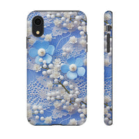 Thumbnail for Pearls and Lace on Baby Blue - Tough Cases for iPhone X, iPhone XR, iPhone XS, and iPhone XS MAX.