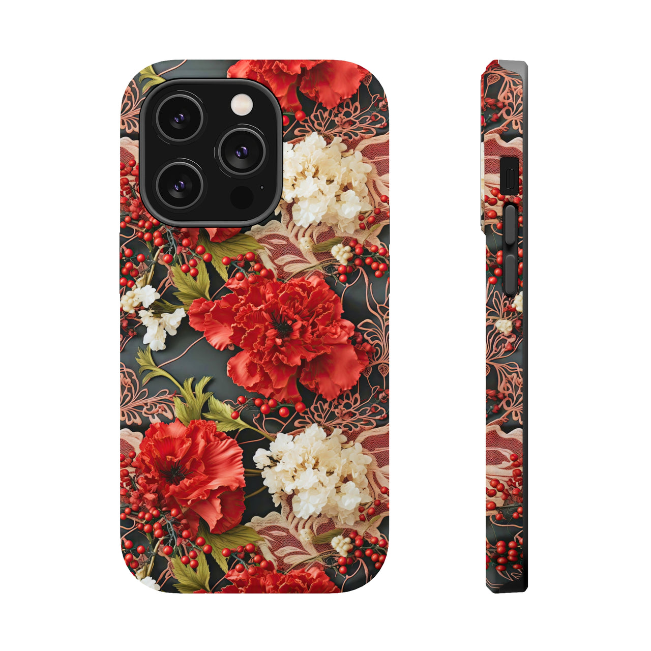 Carnation for January Birthday - MagSafe Tough Case for iPhone 14, iPhone 14 Pro, iPhone 14 Plus, and iPhone 14 Pro Max