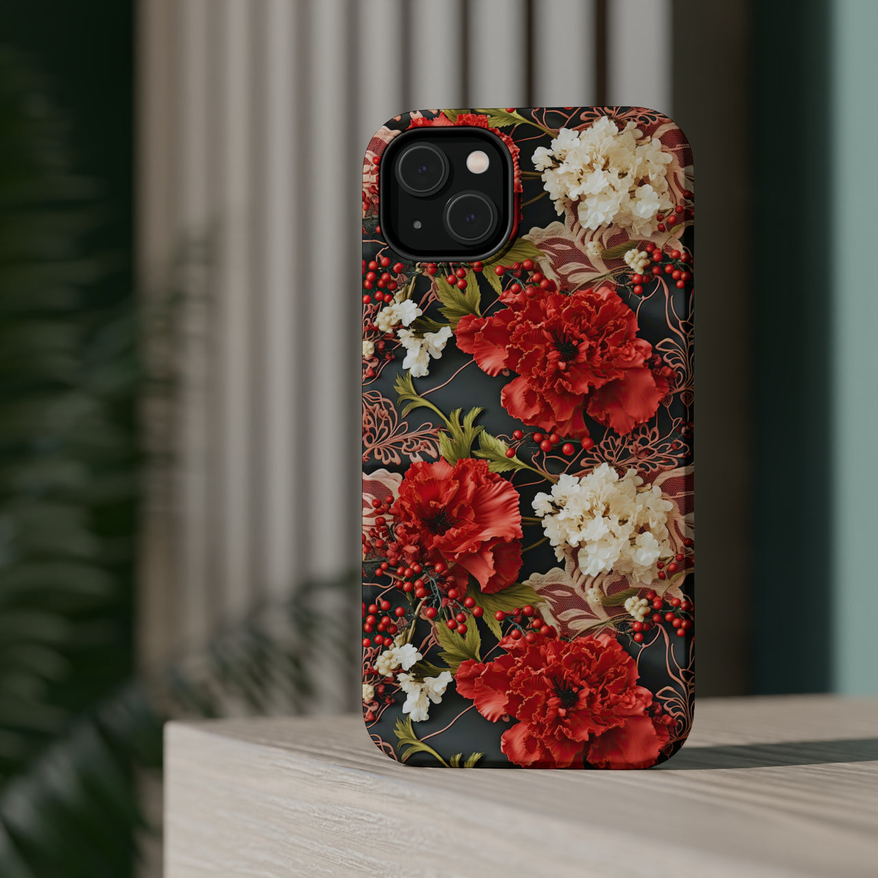 Carnation for January Birthday - MagSafe Tough Case for iPhone 14, iPhone 14 Pro, iPhone 14 Plus, and iPhone 14 Pro Max