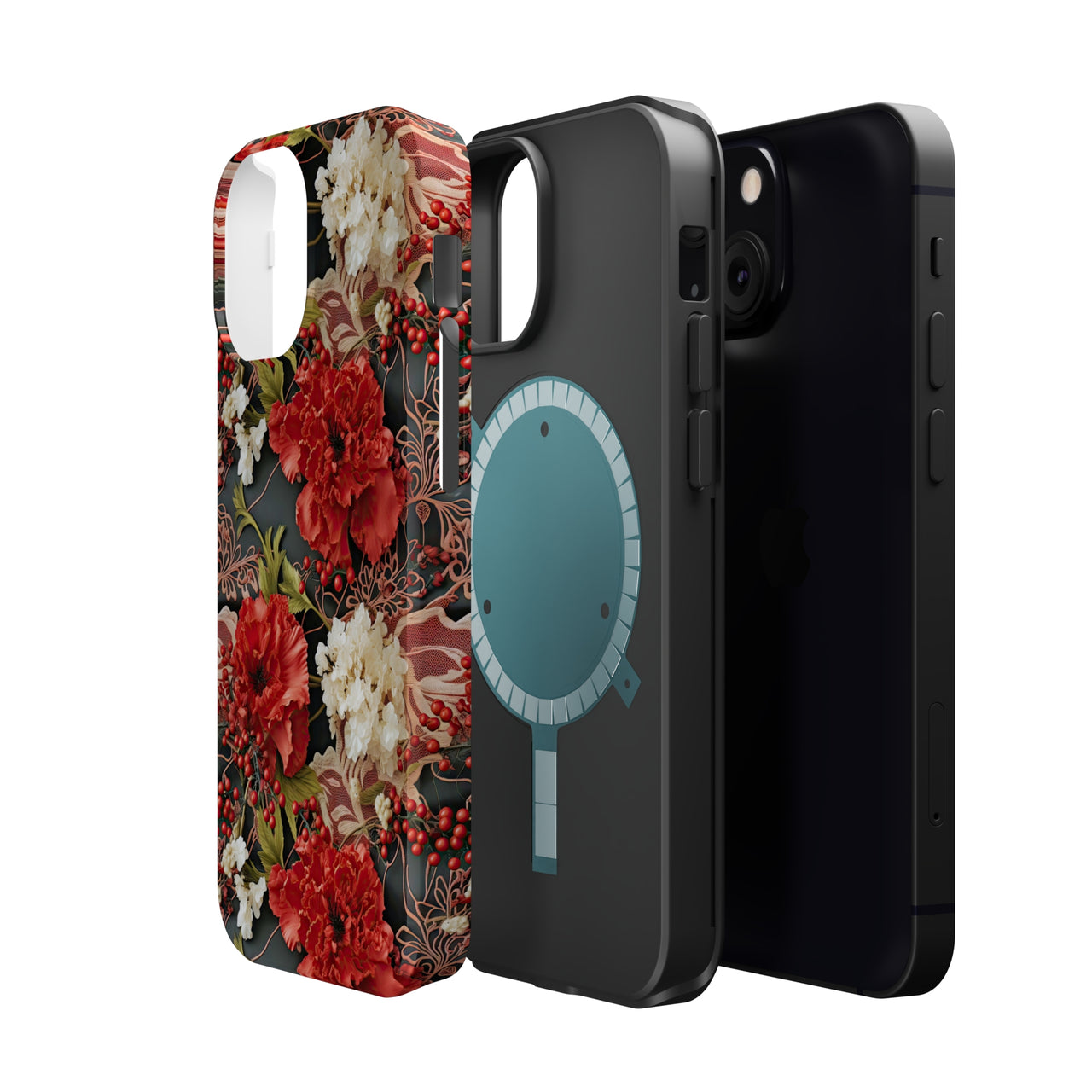 Carnation for January Birthday - MagSafe Tough Cases for iPhone 13, iPhone 13 Mini, iPhone 13 Pro, and iPhone 13 Pro Max.