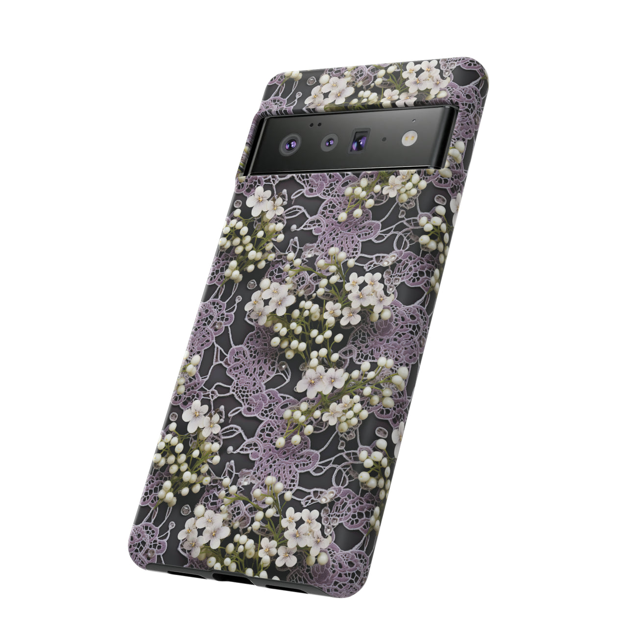 White Flowers on a Purple Bed - Tough Case for Google Pixel 6 and Google Pixel 6 Pro