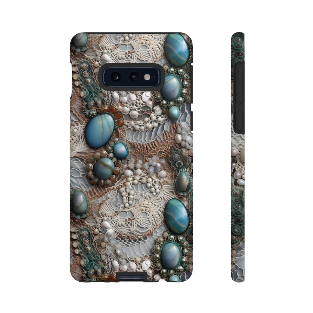 Boho Agate and Lace Tough Cases for Samsung Galaxy S10, Samsung Galaxy S10E, and Samsung Galaxy S10 Plus