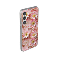 Thumbnail for Gold-Kissed Flowers on Pink Lace - Flexi Cases for Samsung Galaxy S23, Samsung Galaxy S23 Plus, & Samsung Galaxy S23 Ultra