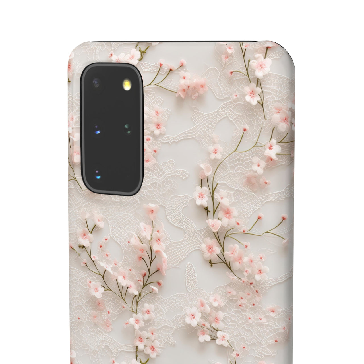 White Lace and Cherry Blossoms - Snap Case for Samsung Galaxy S20, Samsung Galaxy S20+, Samsung Galaxy S20 Ultra, & Samsung Galaxy S20 FE