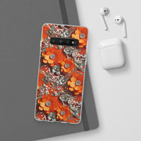 Thumbnail for Orange Petals in Silver Tapestry - Flexi Cases for Samsung Galaxy S10, Samsung Galaxy S10E, & Samsung Galaxy S10 Plus