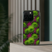 Thumbnail for *Clear Case* Green Mums and Lace - iPhone 14, iPhone 14 Pro, iPhone 14 Plus, iPhone 14 Pro Max - Supports Wireless Charging