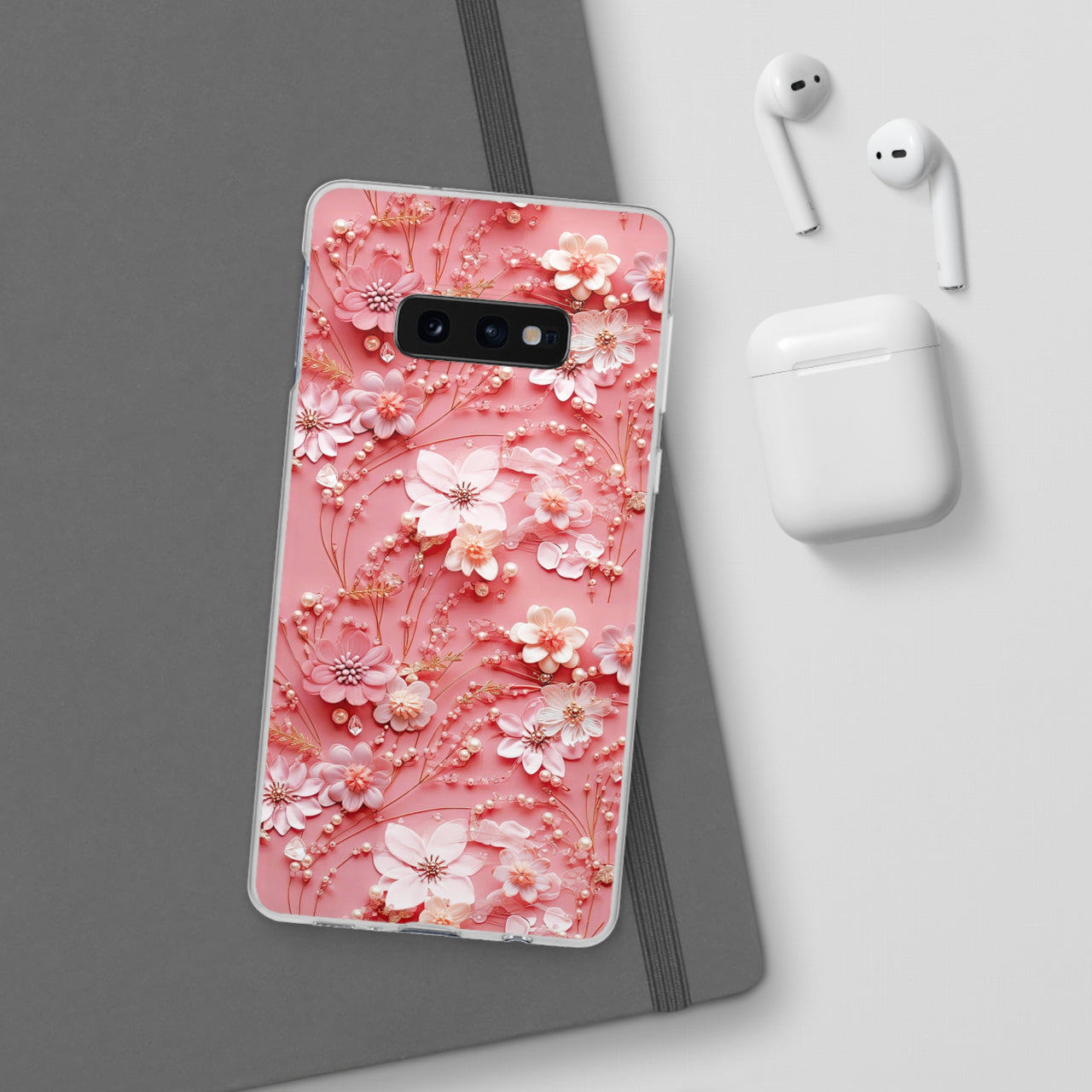 Floral Champagne Toast - Flexi Cases for Samsung Galaxy S23, Samsung Galaxy S23 Plus, and Samsung Galaxy S23 Ultra