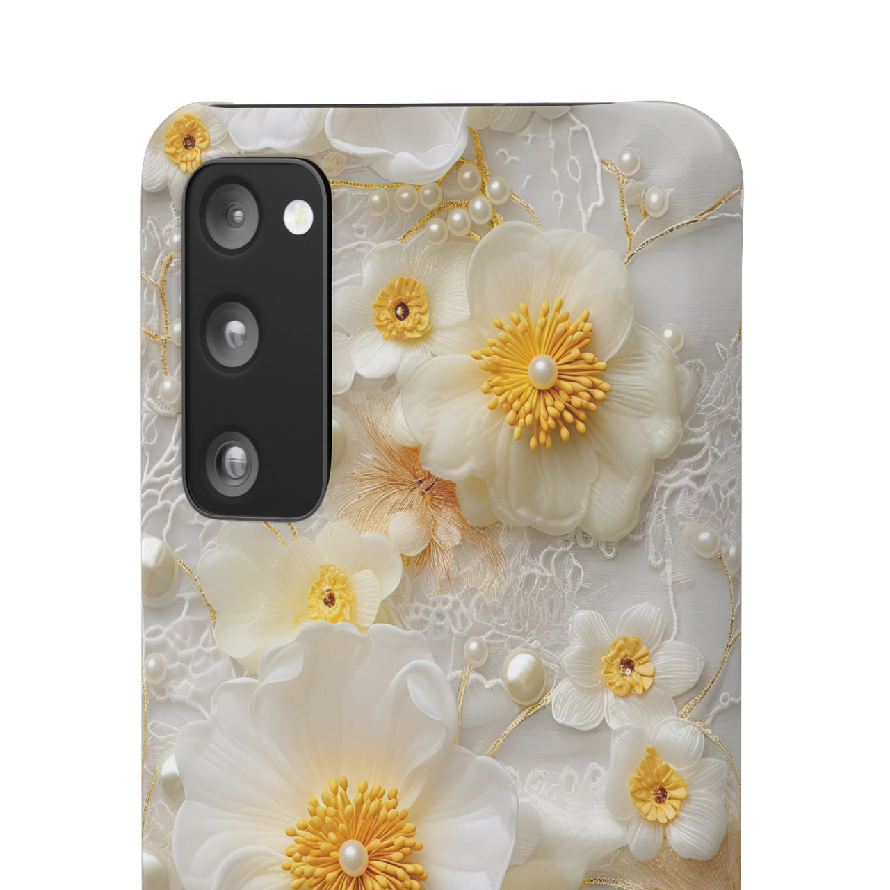 Yellow and White Floral - Snap Case for Samsung Galaxy S20, Samsung Galaxy S20+, Samsung Galaxy S20 Ultra, & Samsung Galaxy S20 FE