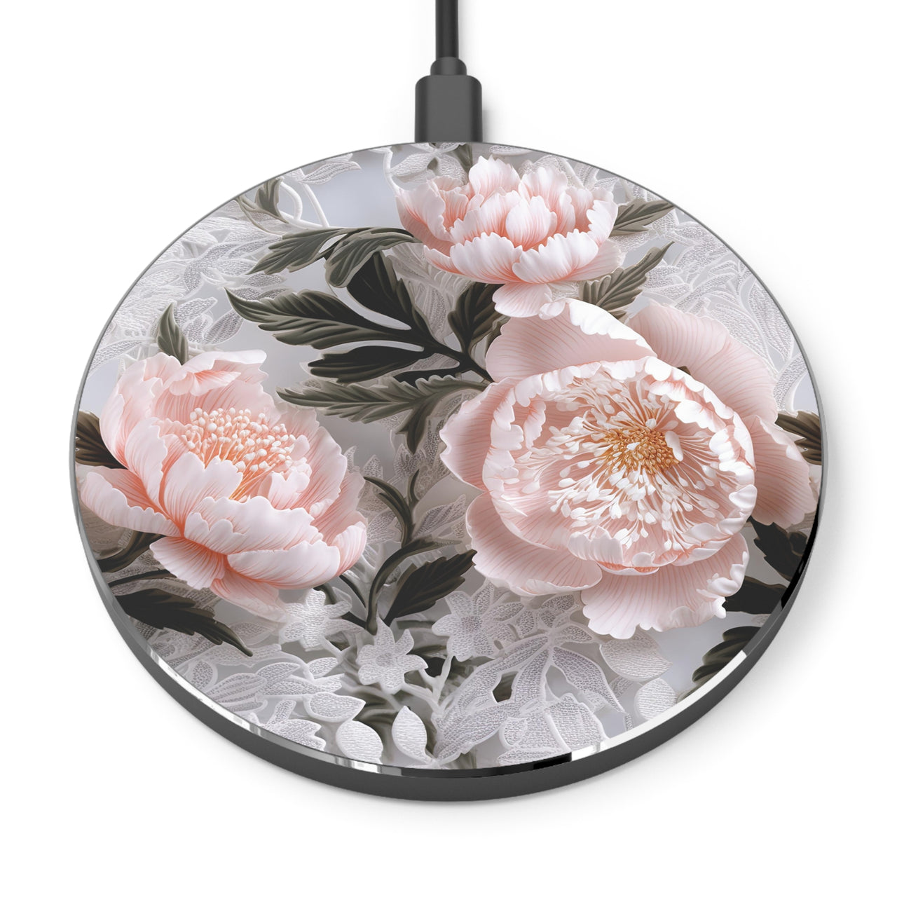 Pink Peony Wireless Charger for Qi Enabled Phones