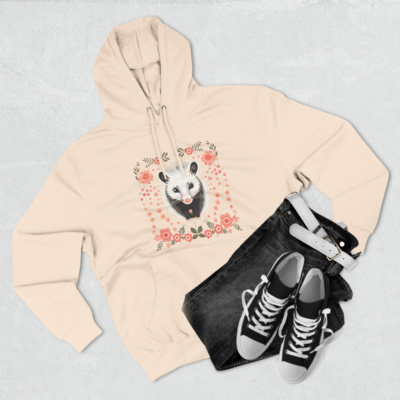 Cozy Craft Opossum Three-Panel Fleece Hoodie