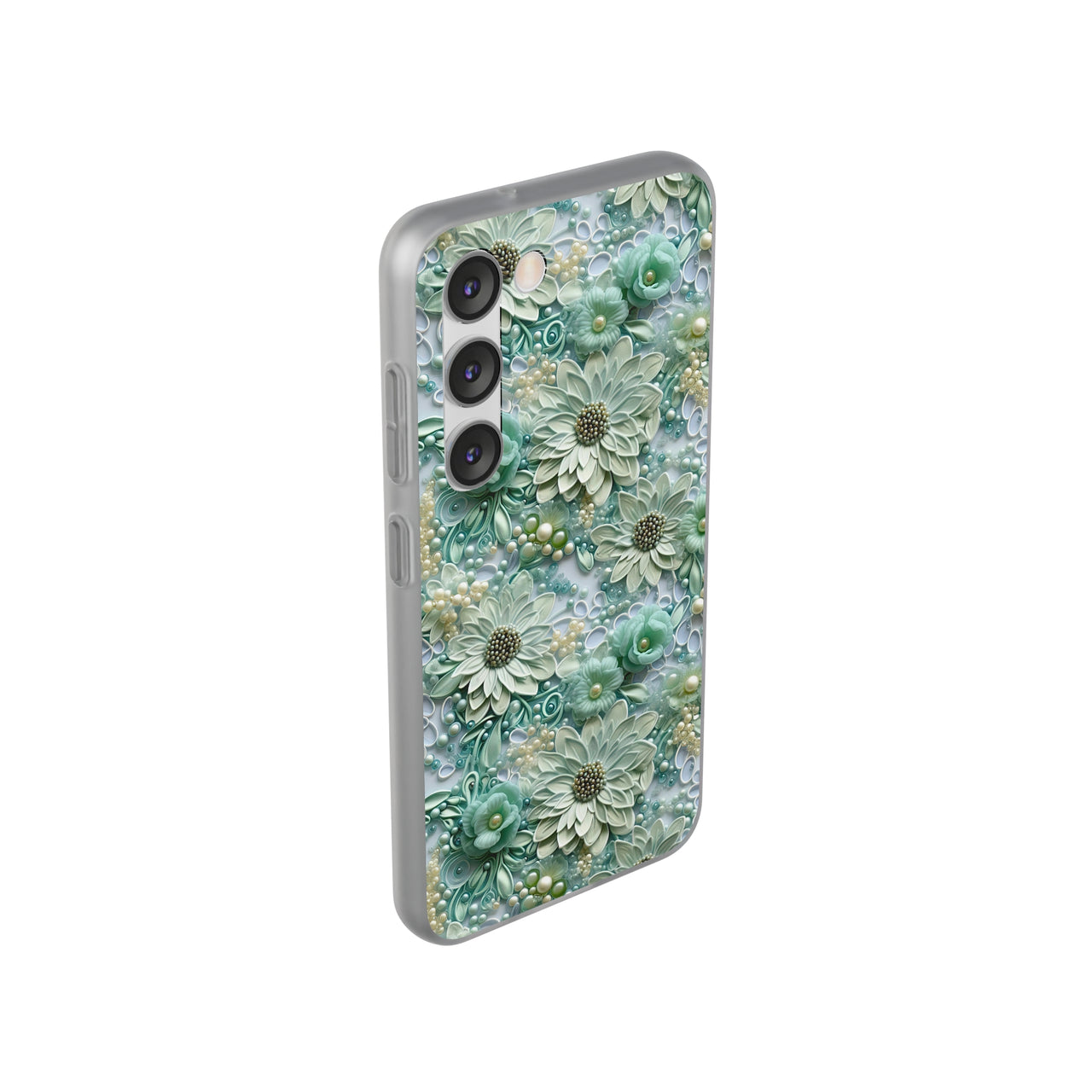 Teal Petals - Flexi Cases for Samsung Galaxy S23, Samsung Galaxy S23 Plus, and Samsung Galaxy S23 Ultra