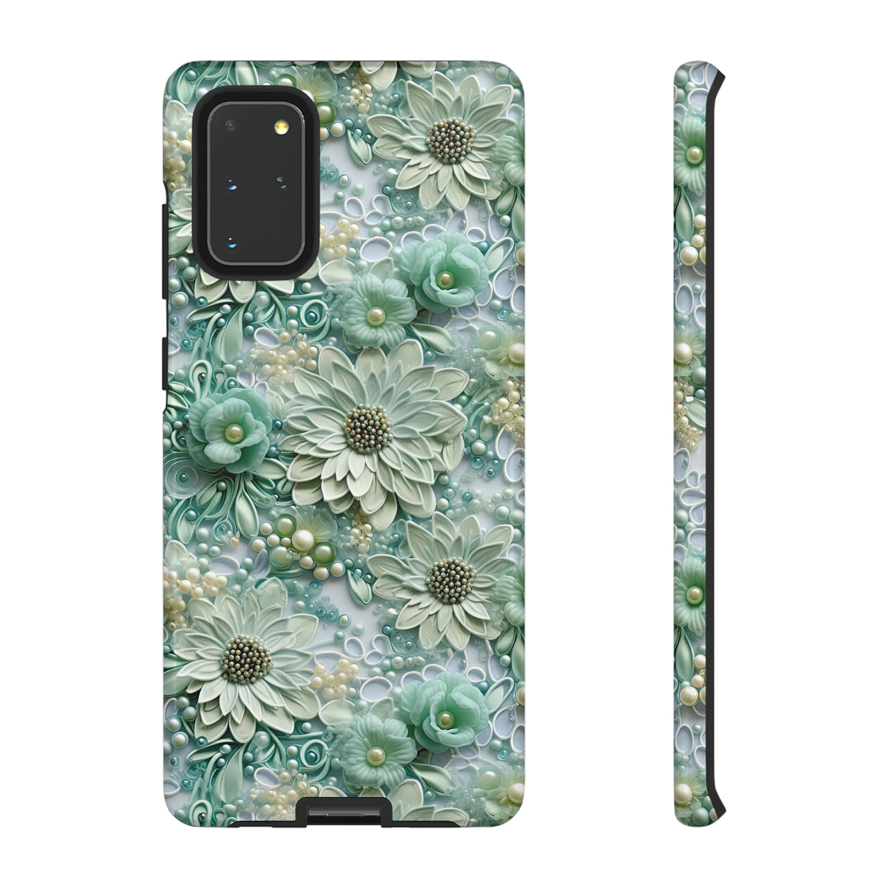 Teal Petals - Tough Case for Samsung Galaxy S20, Samsung Galaxy S20+, Samsung Galaxy S20 Ultra, and Samsung Galaxy S20 FE