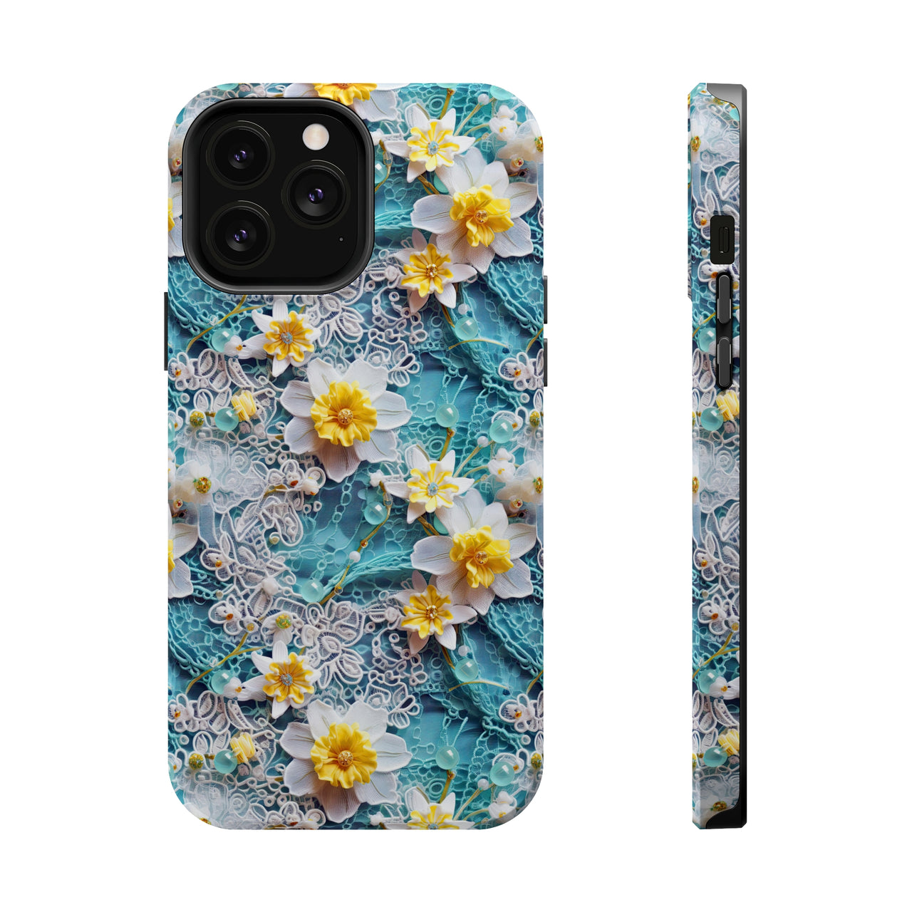 Daffodil for March Birthday - MagSafe Tough Cases for iPhone 13, iPhone 13 Mini, iPhone 13 Pro, and iPhone 13 Pro Max.