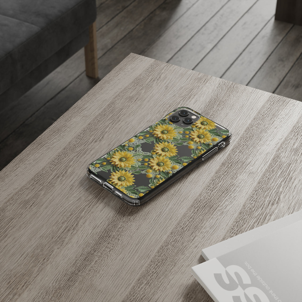 *Clear Case* Whimsical Sunflowers - iPhone 11, iPhone 11 Pro, iPhone 11 Pro Max - Supports Wireless Charging