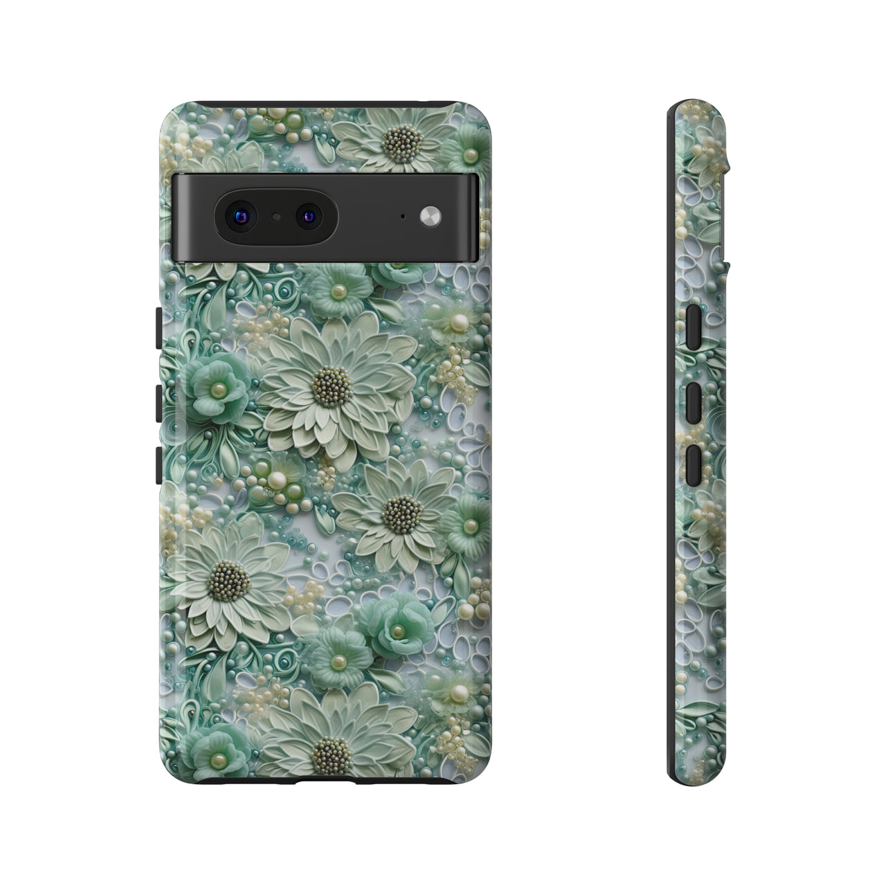 Teal Petals - Tough Case for Google Pixel 7