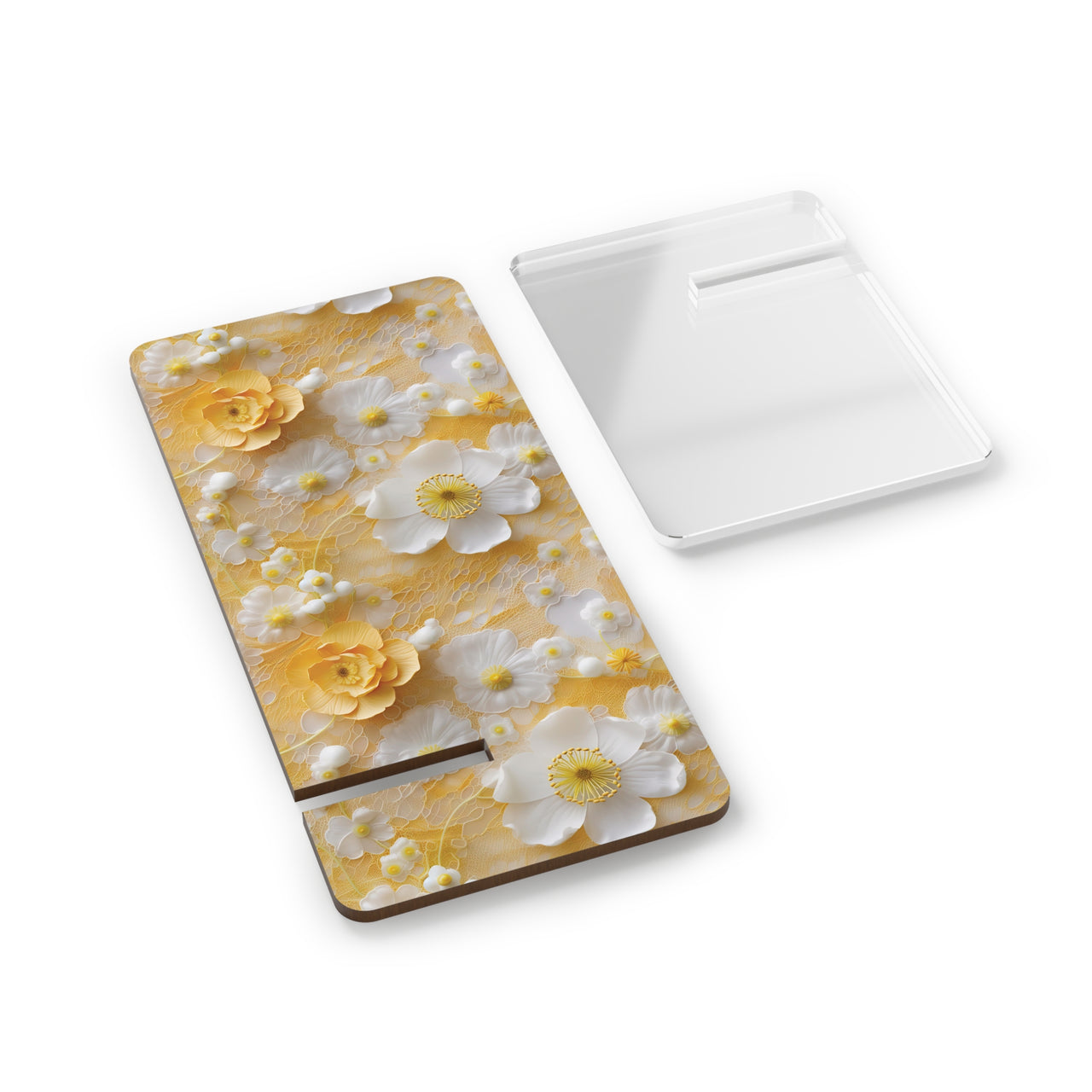 Yellow Floral Mobile Display Stand for Smartphones