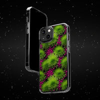 Thumbnail for *Clear Case* Green Mums and Lace - iPhone 14, iPhone 14 Pro, iPhone 14 Plus, iPhone 14 Pro Max - Supports Wireless Charging