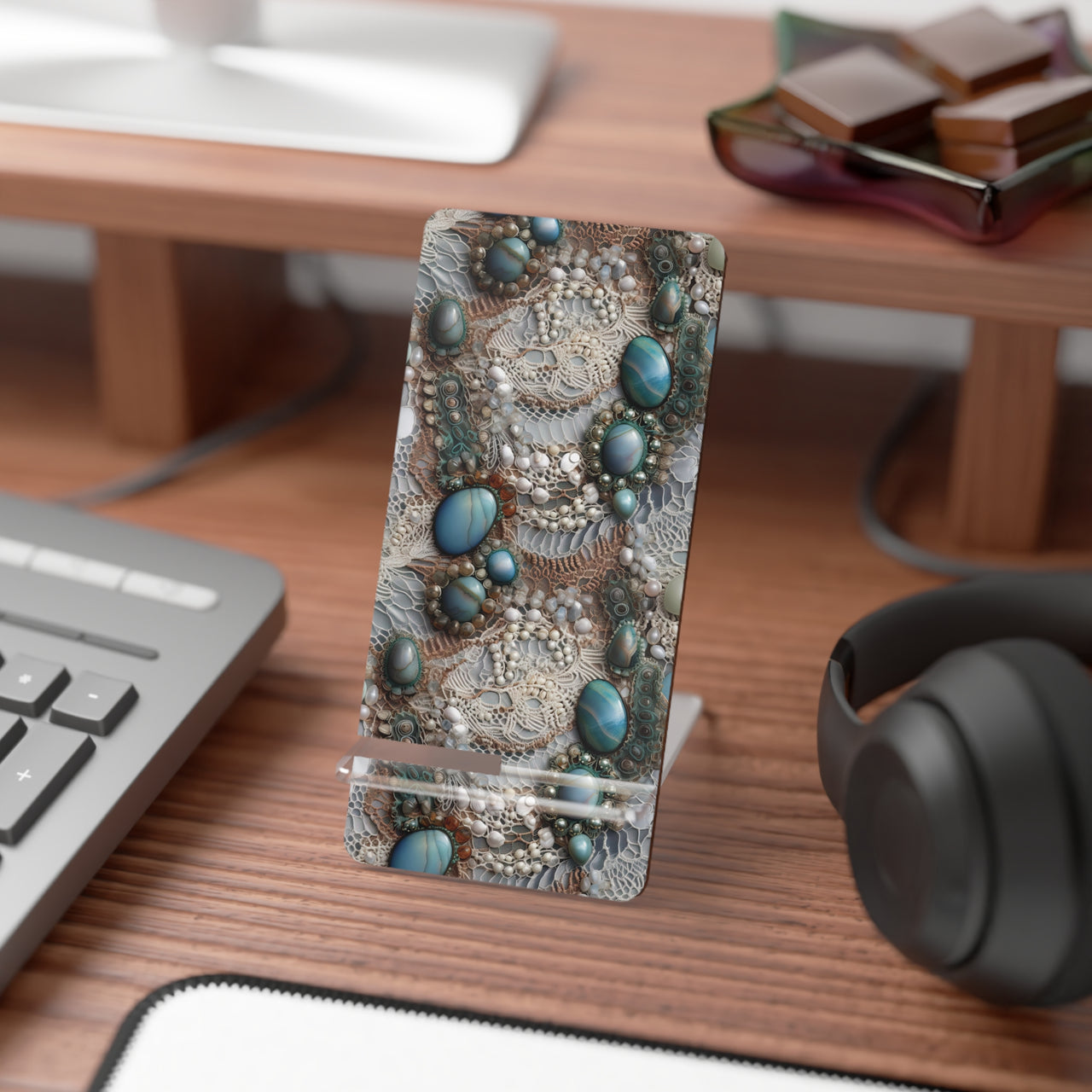 Boho Lace and Agate - Mobile Display Stand for Smartphones