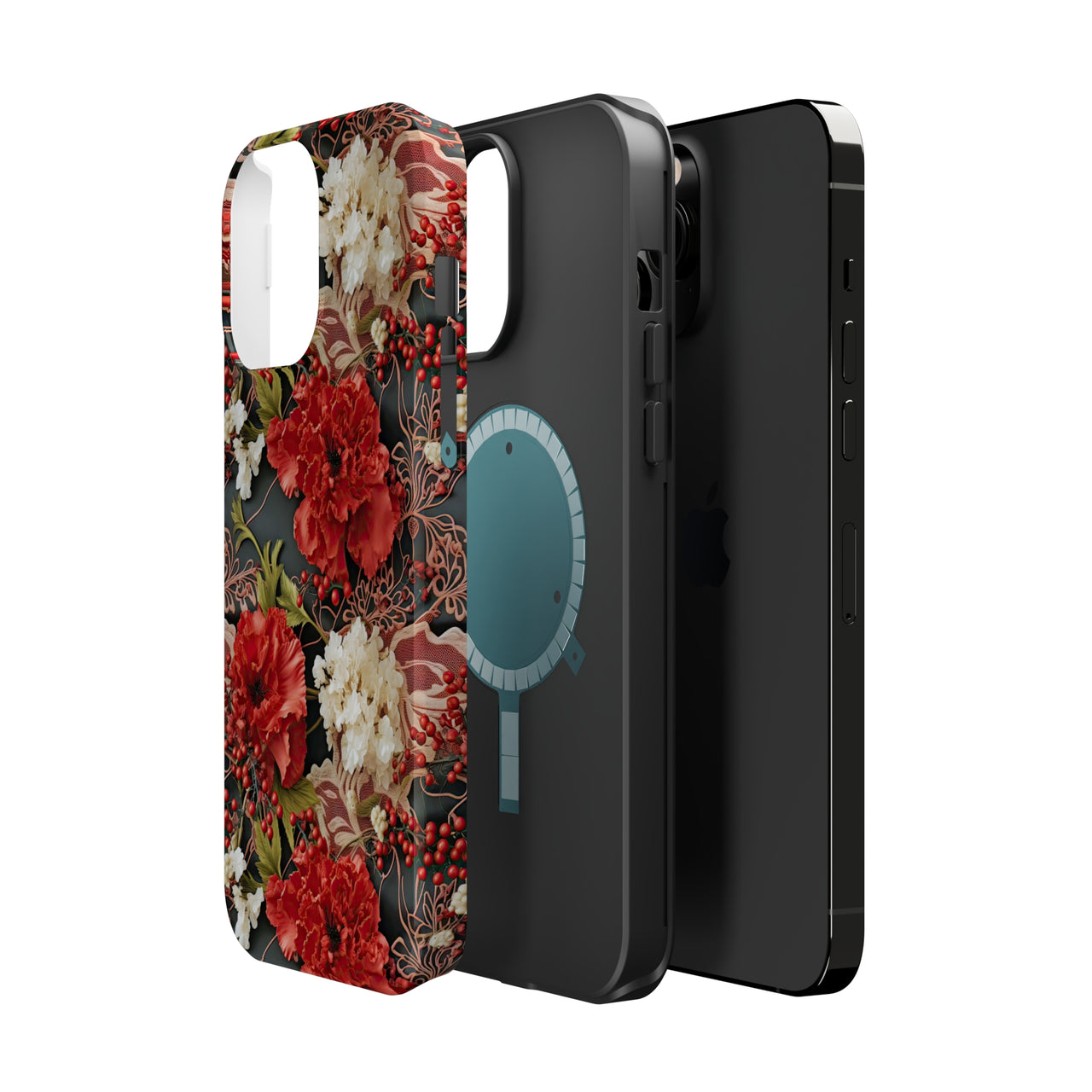 Carnation for January Birthday - MagSafe Tough Cases for iPhone 13, iPhone 13 Mini, iPhone 13 Pro, and iPhone 13 Pro Max.