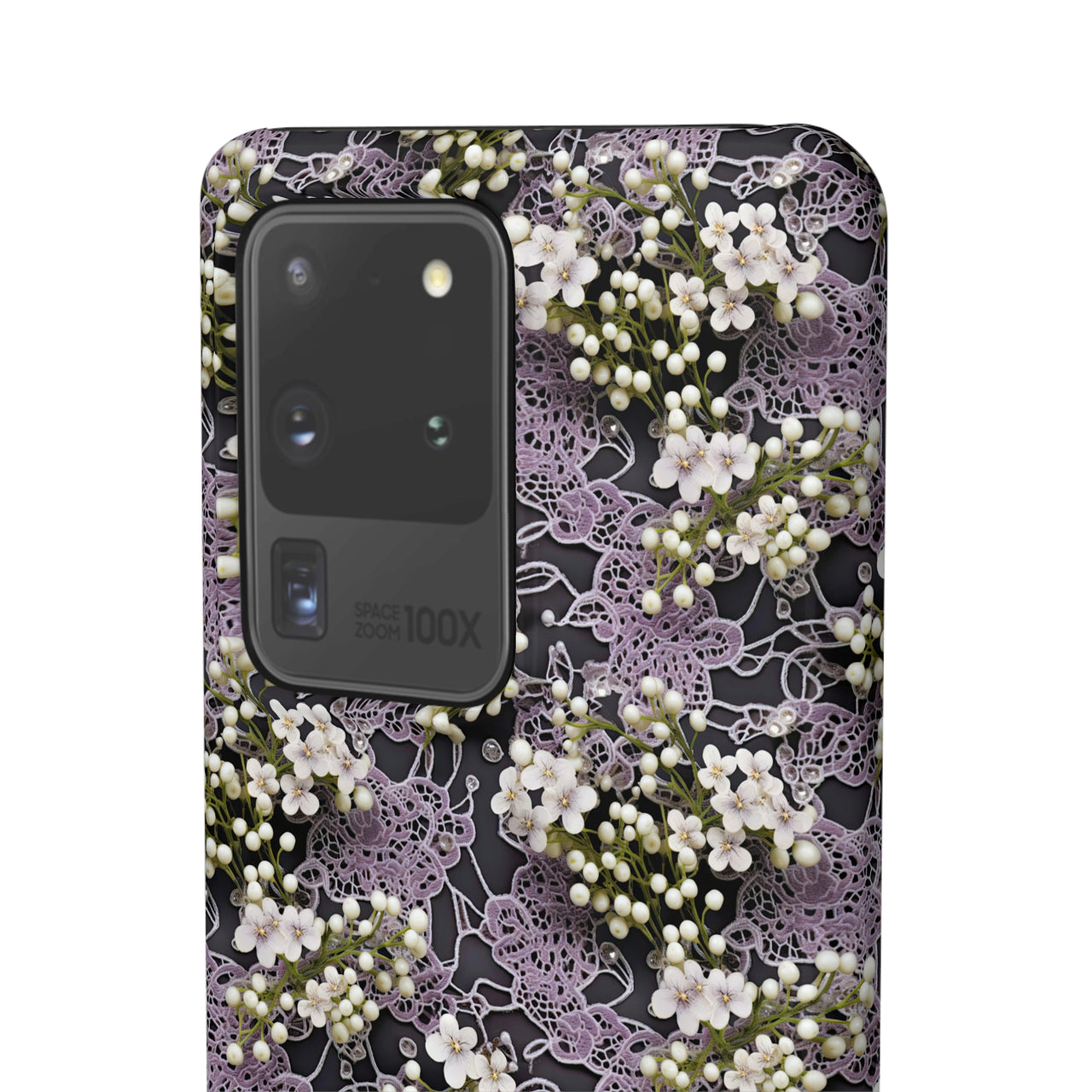 White Flowers on a Purple Bed - Snap Case for Samsung Galaxy S20, Samsung Galaxy S20+, Samsung Galaxy S20 Ultra, & Samsung Galaxy S20 FE