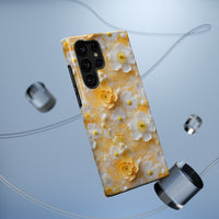 Thumbnail for Yellow Floral Impact-Resistant Cases for Samsung Galaxy S22, Samsung Galaxy S22 Plus, and Samsung Galaxy S22 Ultra. Supports Wireless Charging.