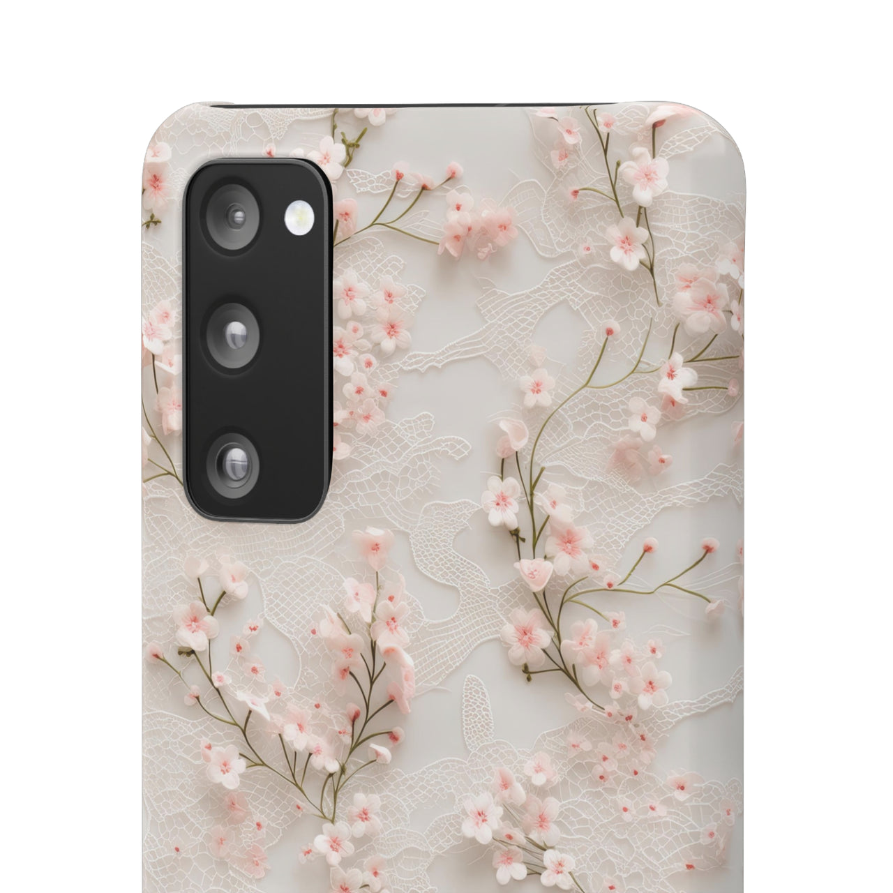 White Lace and Cherry Blossoms - Snap Case for Samsung Galaxy S20, Samsung Galaxy S20+, Samsung Galaxy S20 Ultra, & Samsung Galaxy S20 FE