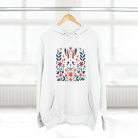 Thumbnail for Folk Art Rabbit Three-Panel Fleece Hoodie