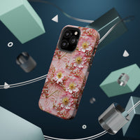 Thumbnail for Gold-Kissed Flowers on Pink Lace - MagSafe Tough Cases for iPhone 13, iPhone 13 Mini, iPhone 13 Pro, and iPhone 13 Pro Max.