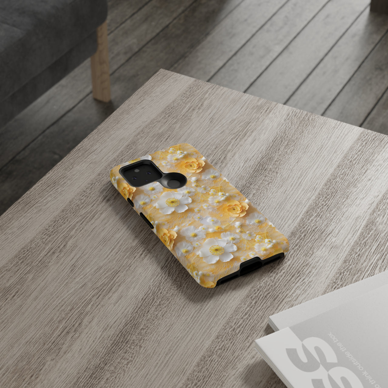 Yellow Floral Tough Case for Google Pixel 5 5G