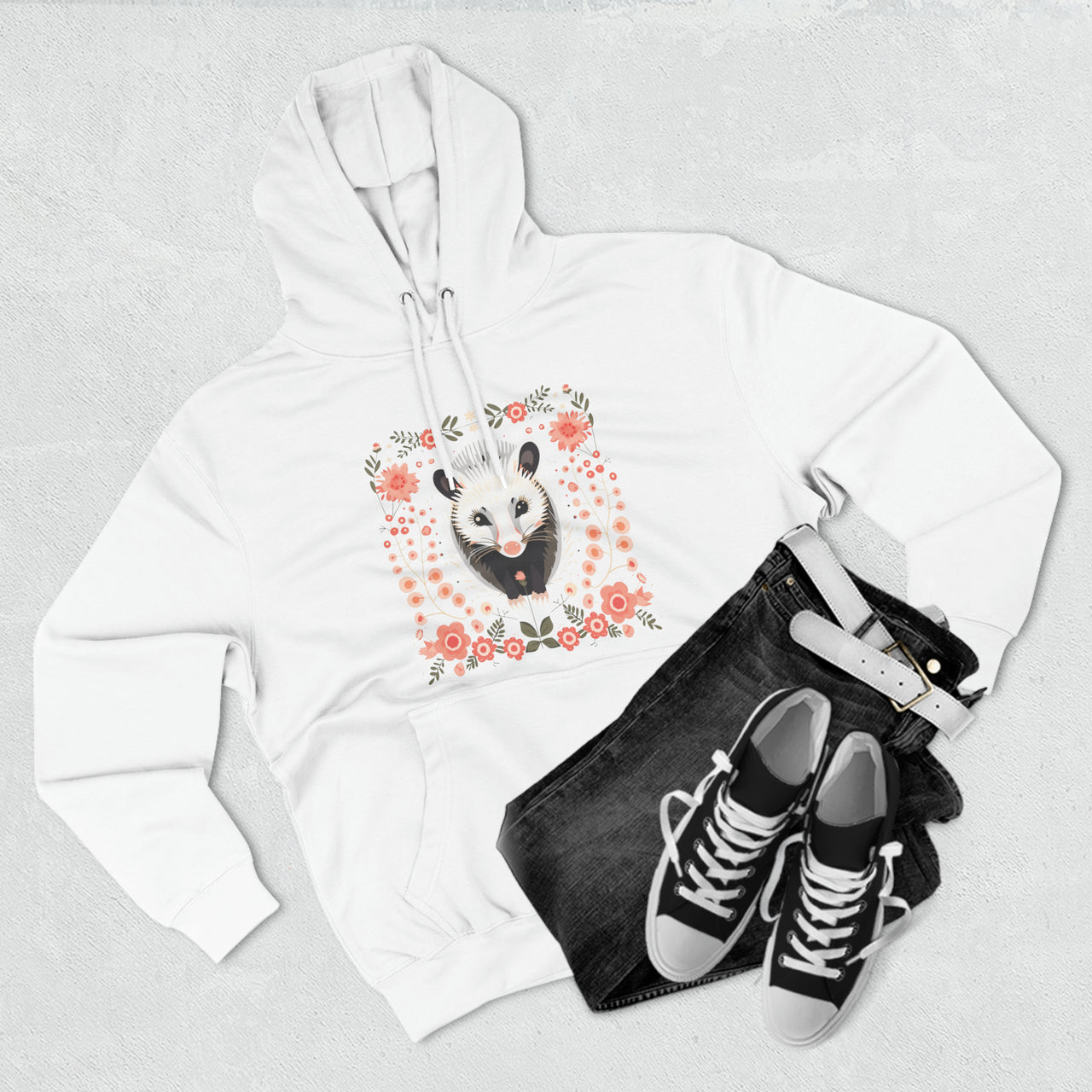 Cozy Craft Opossum Three-Panel Fleece Hoodie