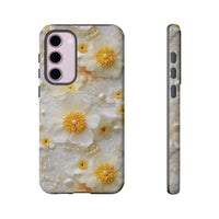 Thumbnail for White and Yellow Floral Tough Cases for Samsung Galaxy S23, Samsung Galaxy S23 Plus, and Samsung Galaxy S23 Ultra