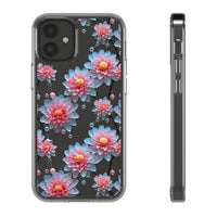 Thumbnail for *Clear Case* Pink and Blue Glass Flowers - iPhone 12, iPhone 12 Mini, iPhone 12 Pro, iPhone 12 Pro Max - Supports Wireless Charging