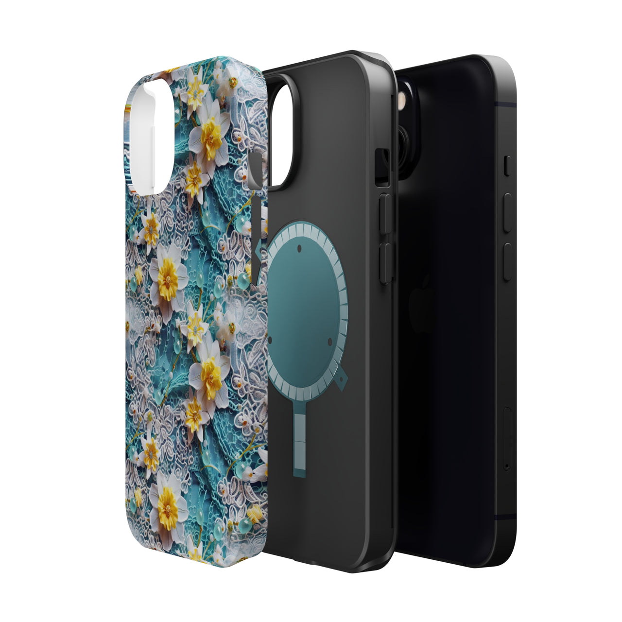 Daffodil for March Birthday - MagSafe Tough Cases for iPhone 13, iPhone 13 Mini, iPhone 13 Pro, and iPhone 13 Pro Max.