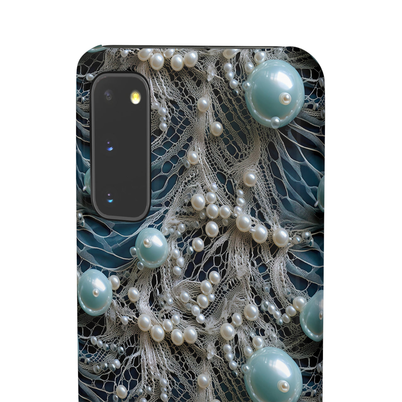 Sea Foam Lace and Pearls - Snap Case for Samsung Galaxy S20, Samsung Galaxy S20+, Samsung Galaxy S20 Ultra, & Samsung Galaxy S20 FE