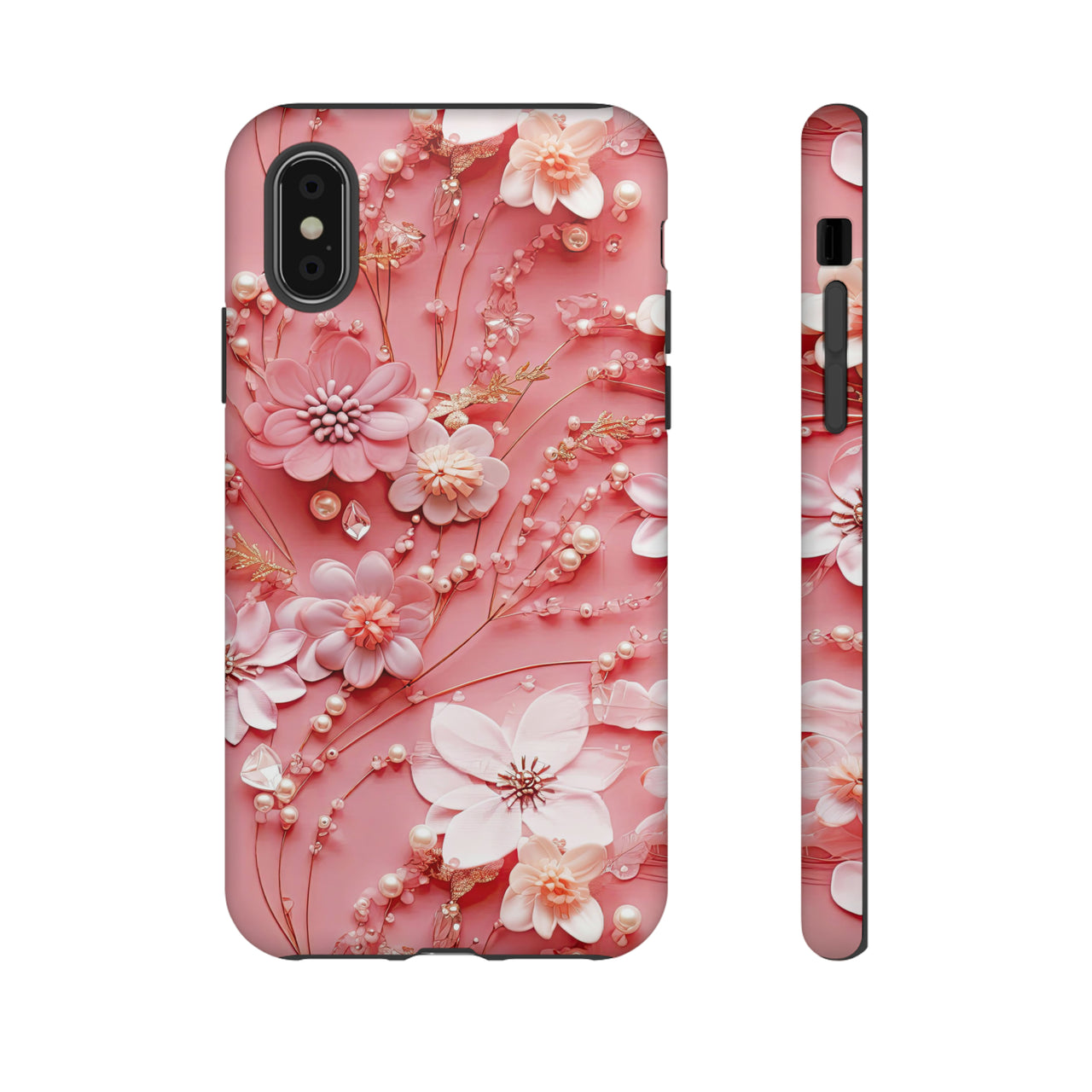 Floral Champagne Toast Tough Cases for iPhone X, iPhone XR, iPhone XS, and iPhone XS MAX