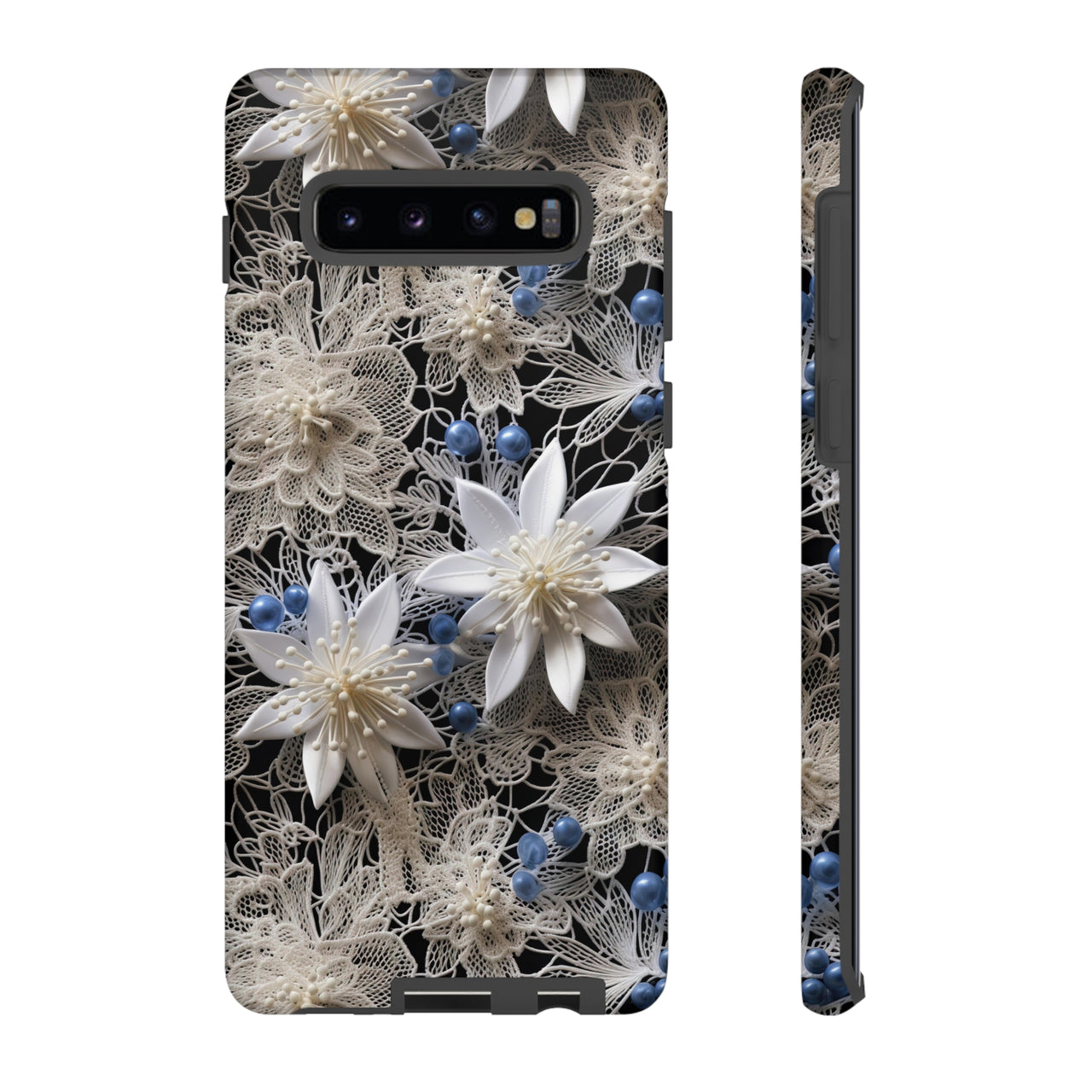 Vintage Lace and Clematis Tough Cases for Samsung Galaxy S10, Samsung Galaxy S10E, and Samsung Galaxy S10 Plus