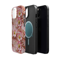 Thumbnail for Gold-Kissed Flowers on Pink Lace - MagSafe Tough Cases for iPhone 13, iPhone 13 Mini, iPhone 13 Pro, and iPhone 13 Pro Max.