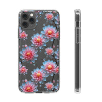 Thumbnail for *Clear Case* Pink and Blue Glass Flowers - iPhone 11, iPhone 11 Pro, iPhone 11 Pro Max - Supports Wireless Charging