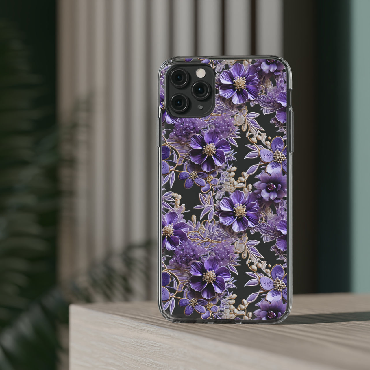 *Clear Case* Violet Meadow - iPhone 11, iPhone 11 Pro, iPhone 11 Pro Max - Supports Wireless Charging