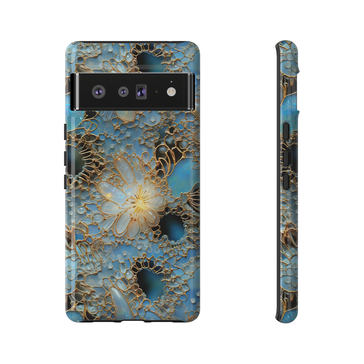 Gemstones and Gold Lace Tough Cases for Google Pixel 6 and Google Pixel 6 Pro