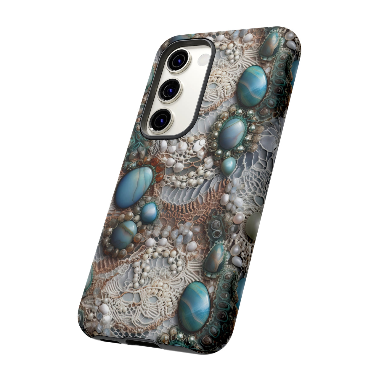 Boho Agate and Lace Tough Cases for Samsung Galaxy S23, Samsung Galaxy S23 Plus, and Samsung Galaxy S23 Ultra