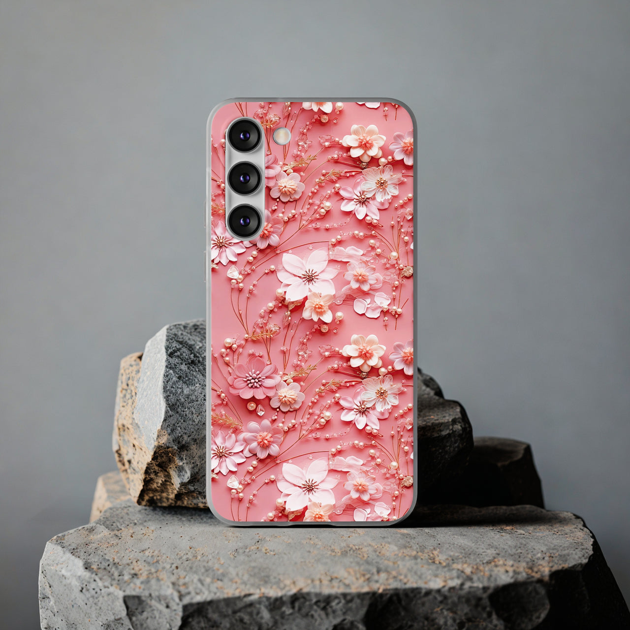 Floral Champagne Toast - Flexi Cases for Samsung Galaxy S23, Samsung Galaxy S23 Plus, and Samsung Galaxy S23 Ultra