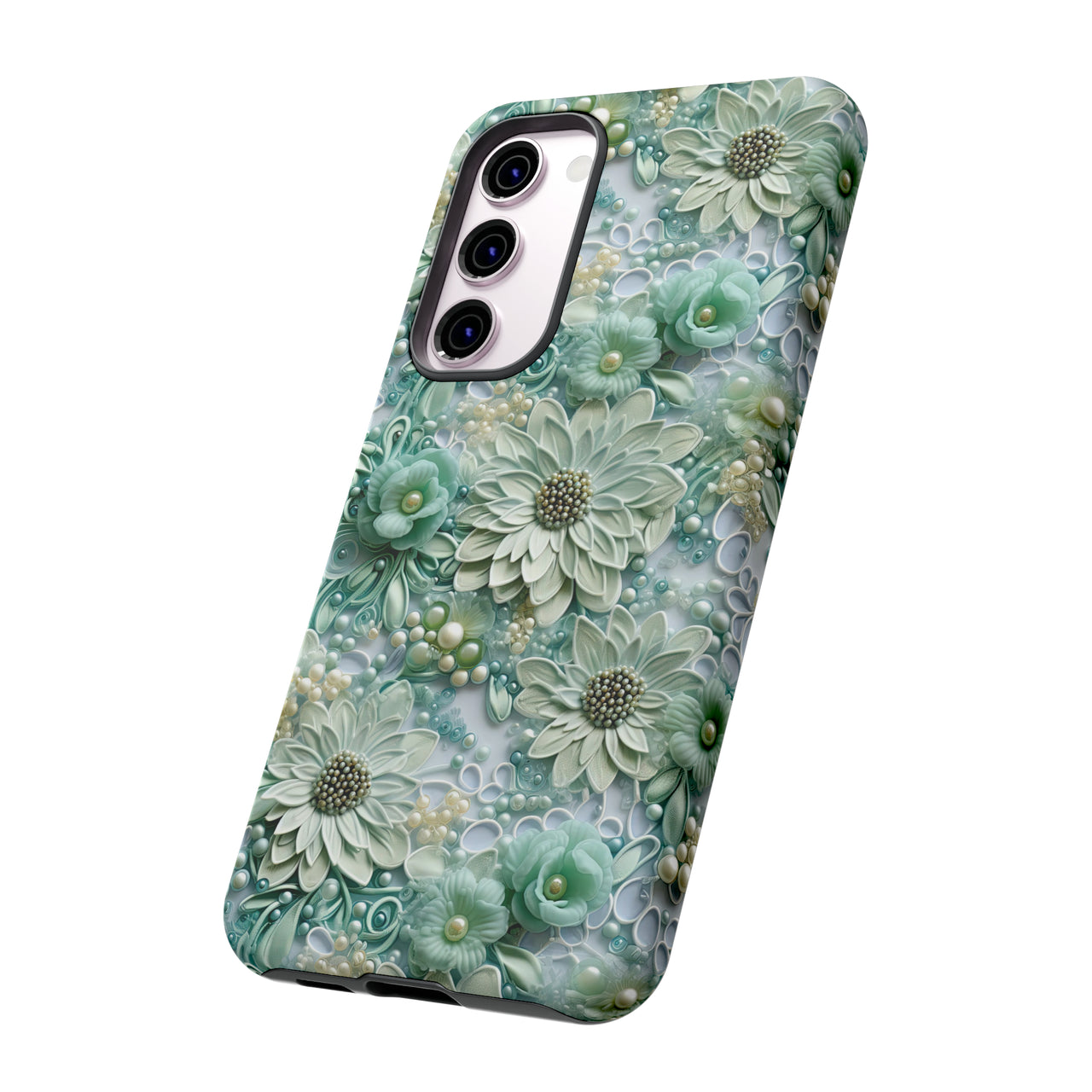 Teal Petals - Tough Case for Samsung Galaxy S23, Samsung Galaxy S23 Plus, and Samsung Galaxy S23 Ultra